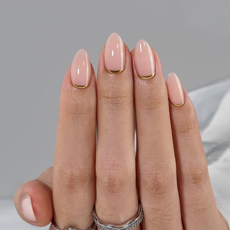 Gold End Almond Nails - XCOATPRESS