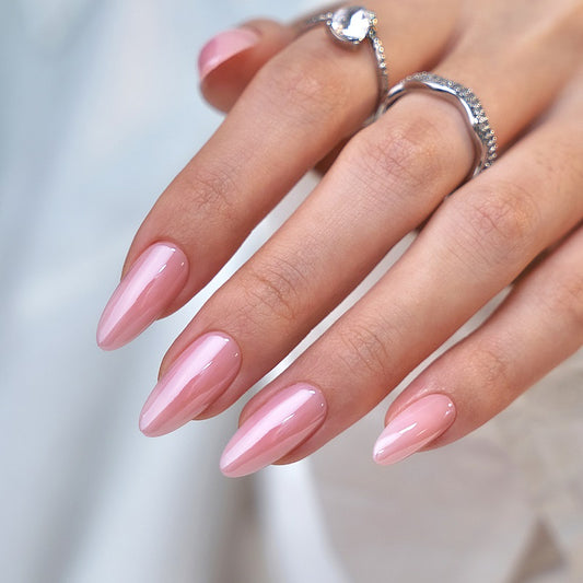 Uñas Almendra Esmaltadas Loto - Gel Suave Autoadhesivas
