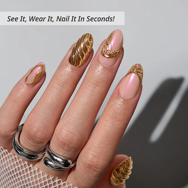 Metalhead Almond Nails - Soft Gel Press On