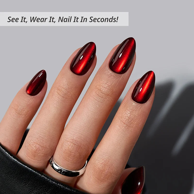 Vampire's Gaze Almond Nails - Soft Gel Press On