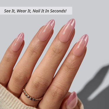 Pink Frosting Almond Nails - XCOATPRESS
