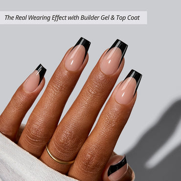 XCOATTIPS® French - Short Coffin Black Tips
