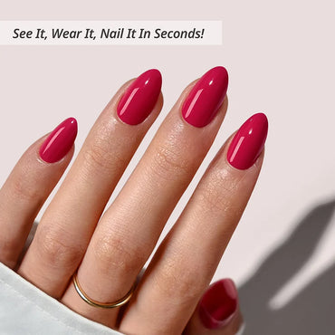 Berry Bold Almond Nails - Soft Gel Press On