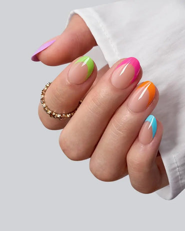 XCOATTIPS® French - Extra Short Almond Brighter Pastel Tips