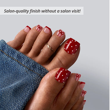 Weekend Getaway Series Square Press On Toe Nails