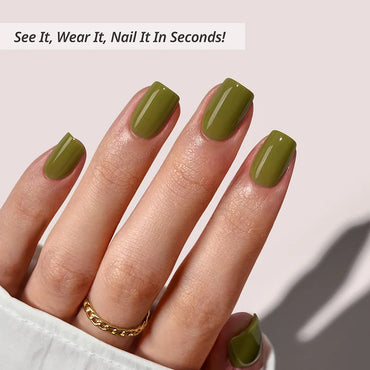Moss Muse Square Nails - Soft Gel Press On