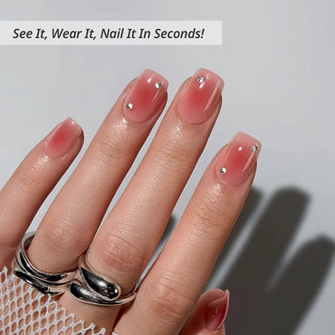 Cyber Crimson Square Nails - XCOATPRESS