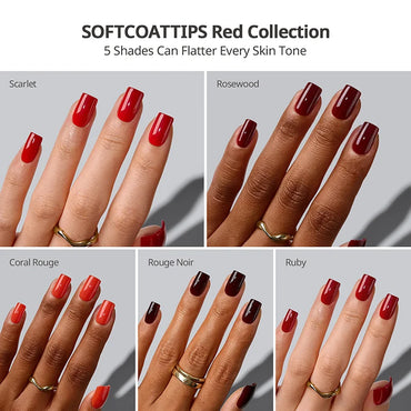SOFTCOATTIPS™ Red Collection Five Shades Short Square