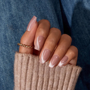 Shimmer Bloom Short Coffin Nails