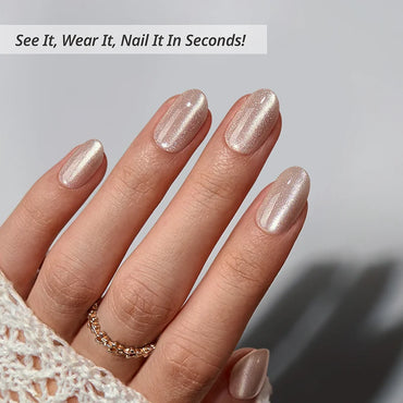 Bubbly Duo Oval Nails - Soft Gel Press On