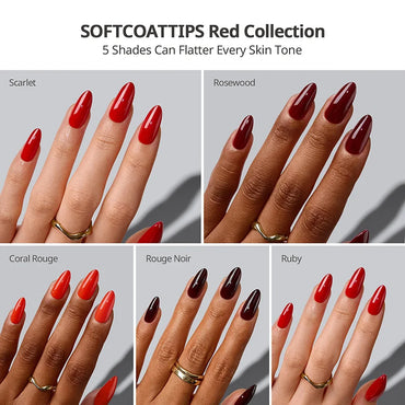 SOFTCOATTIPS™ Red Collection Five Shades Medium Almond