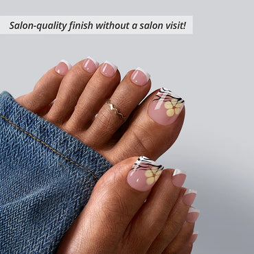 Isle Plumeria Pedi Square Nails - Press On Toe Nail