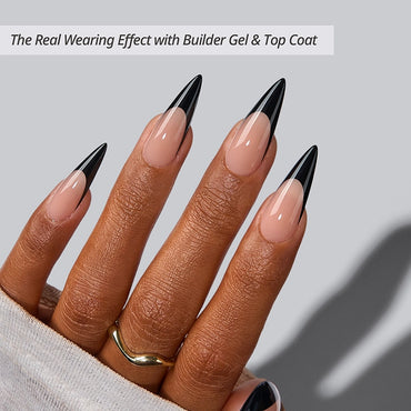 XCOATTIPS® French - Long Stiletto Black Tips