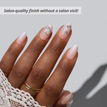 Bridal Side Almond Nails - Soft Gel Press On