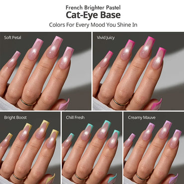 XCOATTIPS® French Brighter Pastel - Cat-Eye Base Long Square