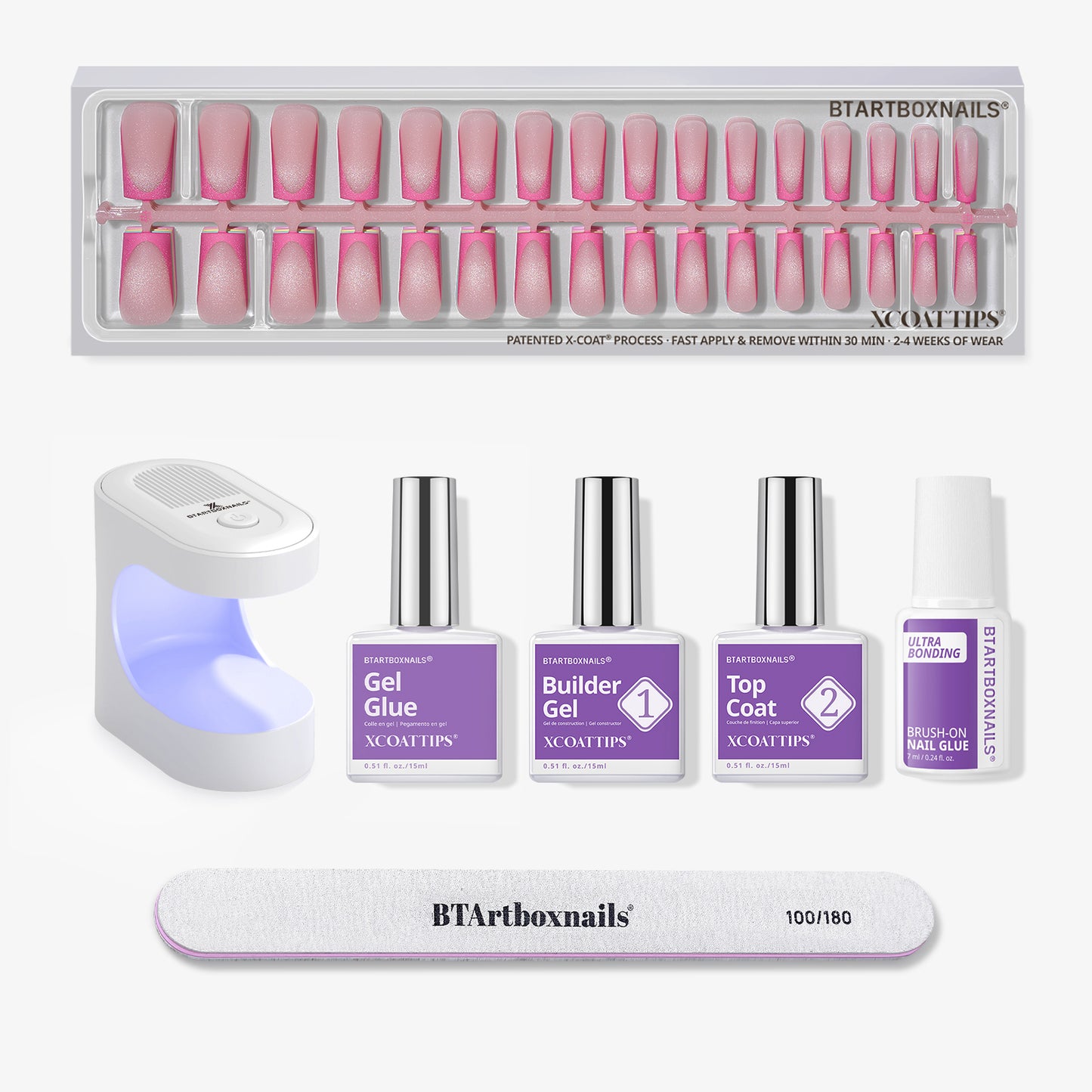 XCOATTIPS® French Brighter Pastel - Cat-Eye Base Long Square