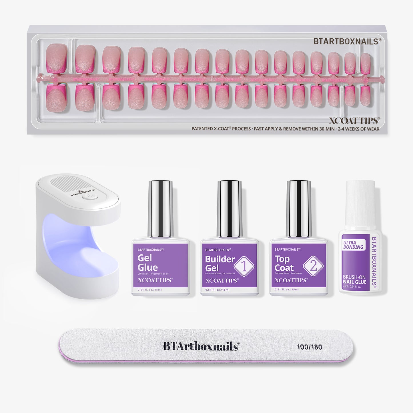 XCOATTIPS® French Brighter Pastel - Cat-Eye Base Short Square