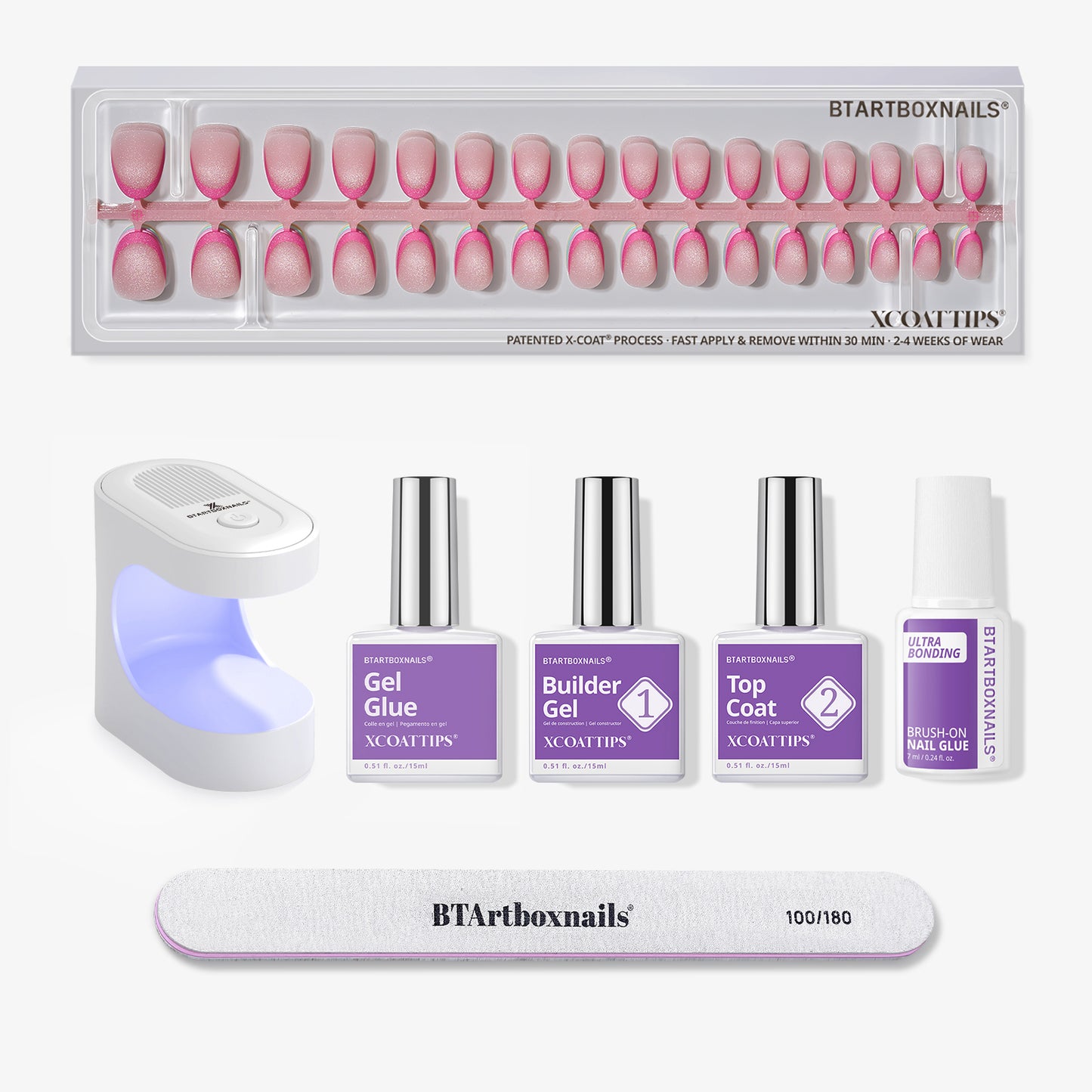 XCOATTIPS® French Brighter Pastel - Cat-Eye Base Extra Short Almond