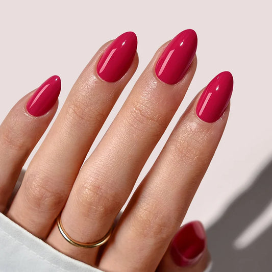 Berry Bold Almond Nails - Soft Gel Press On