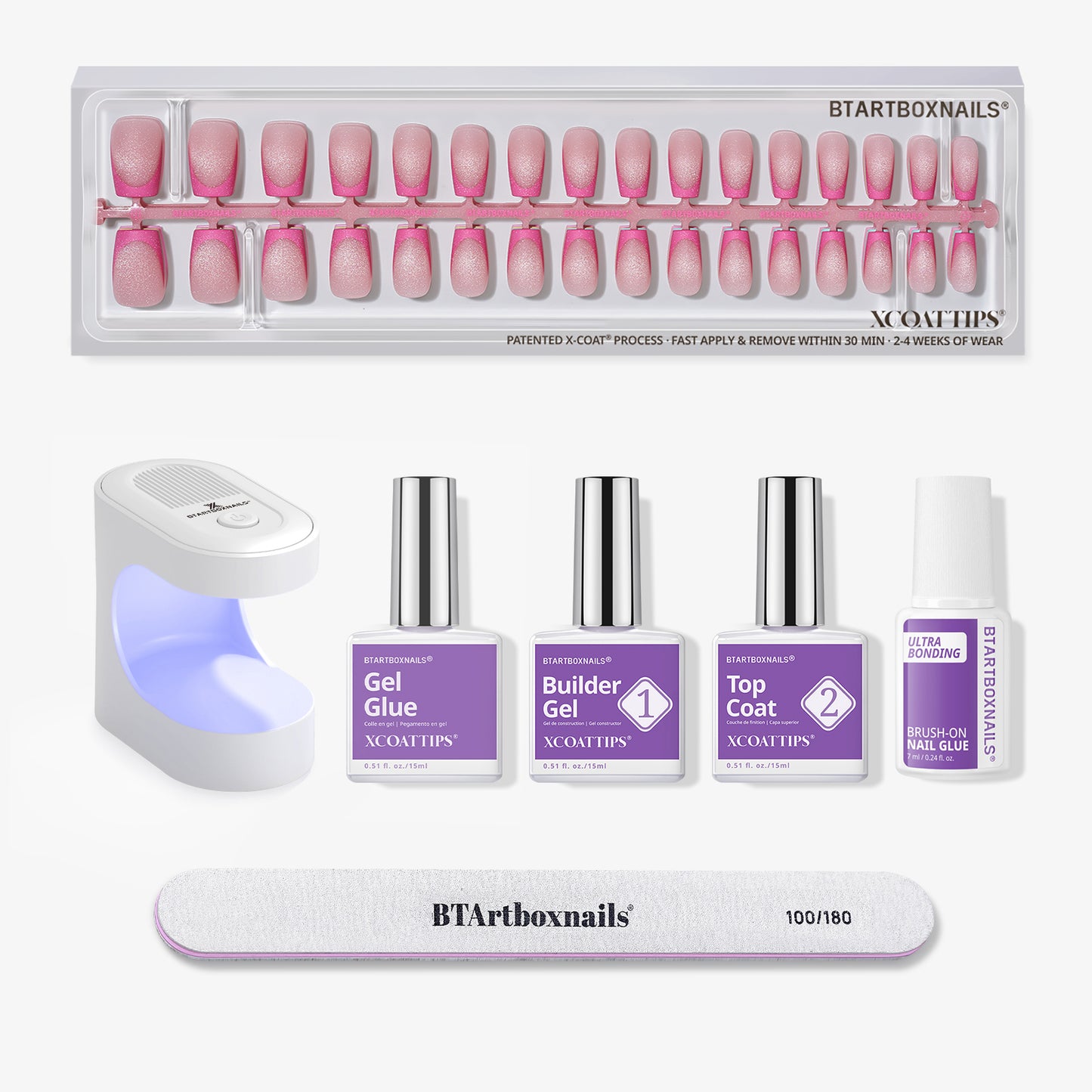 XCOATTIPS® French Brighter Pastel - Cat-Eye Base Short Coffin