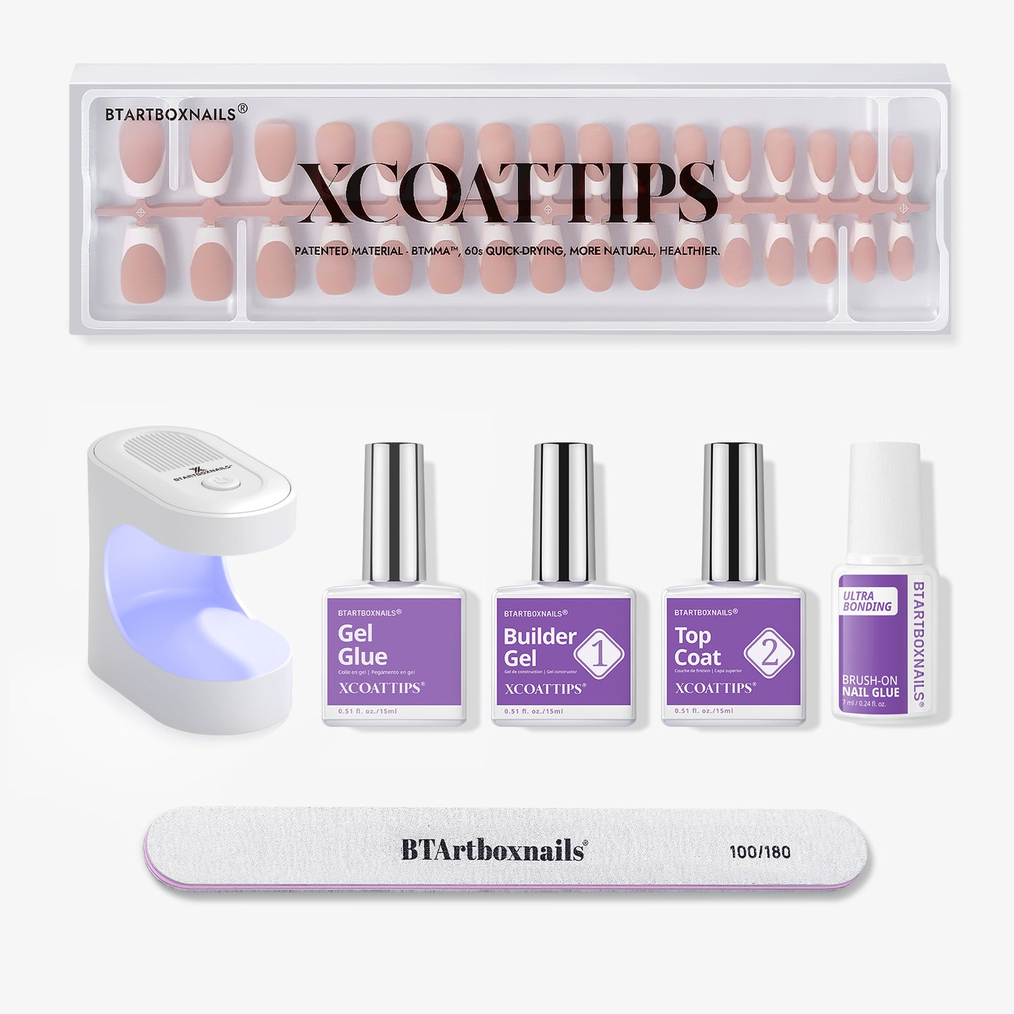 XCOATTIPS® French - Short Coffin White Tips