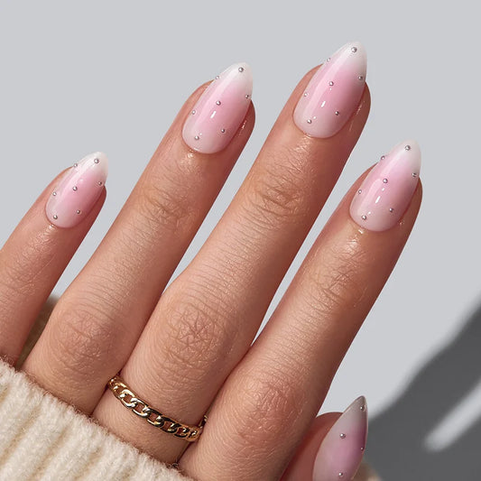 Shy Metal Almond Nails - Soft Gel Press On