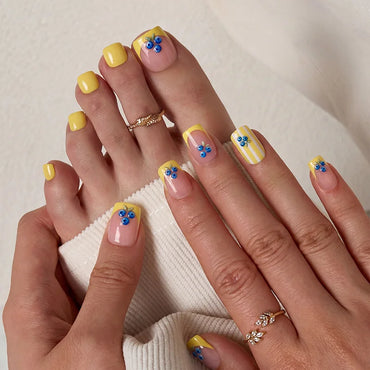 Blueberry Rain Square - Press On Toe Nail