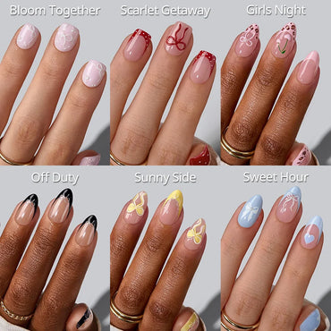 Uñas postizas 3D con lazo