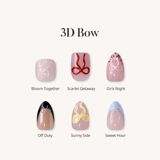 3D Bow Press On Nails