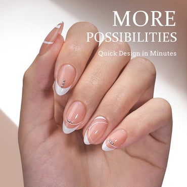 XCOATTIPS® French - Peach Short Almond Pre-Designed Tips