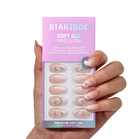 Bridal Side Almond Nails - Soft Gel Press On