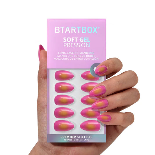 Sunset Pop Almond Nails - Soft Gel Press On