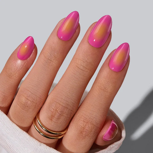 Sunset Pop Almond Nails - Soft Gel Press On