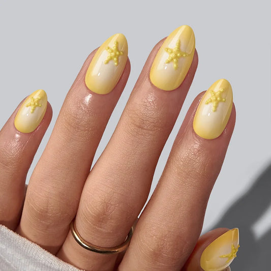 Uñas Almendra Pineapple Fizz - Soft Gel Press On