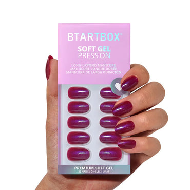 Uñas redondas Midnight Alibi - Gel blando adhesivo