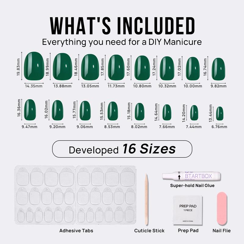 Pine Needle Oval Nails - Soft Gel Press On