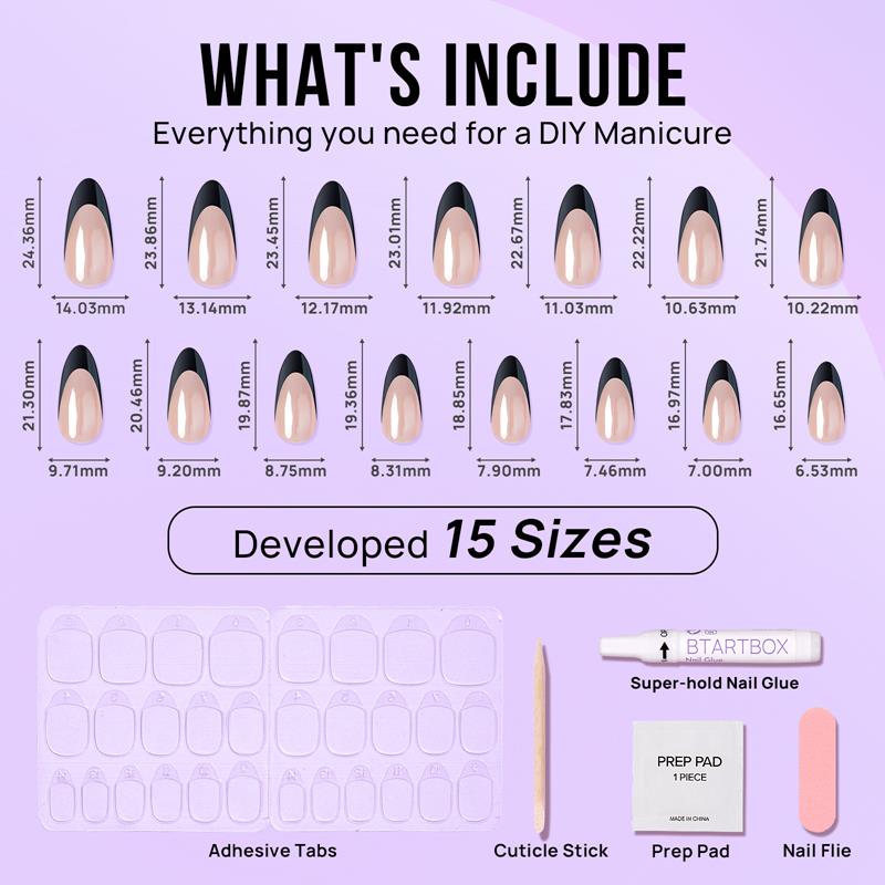 Black Swan Almond Nails - Soft Gel Press On