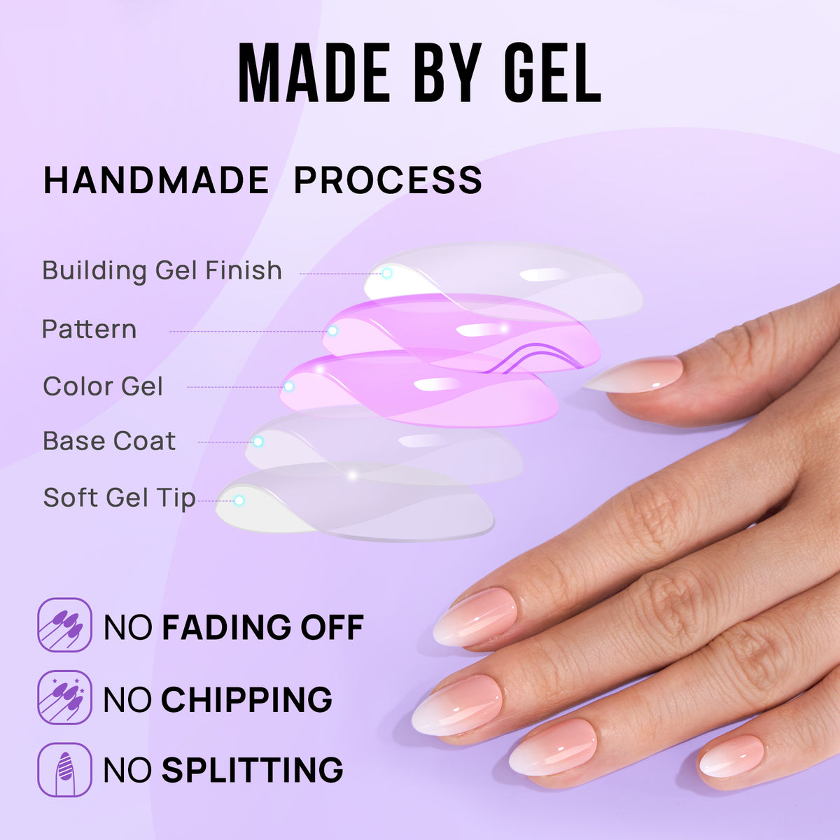 Vanilla Cream Almond Nails - Soft Gel Press On