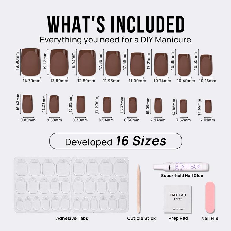 Coffce Toffee Square Nails - Soft Gel Press On