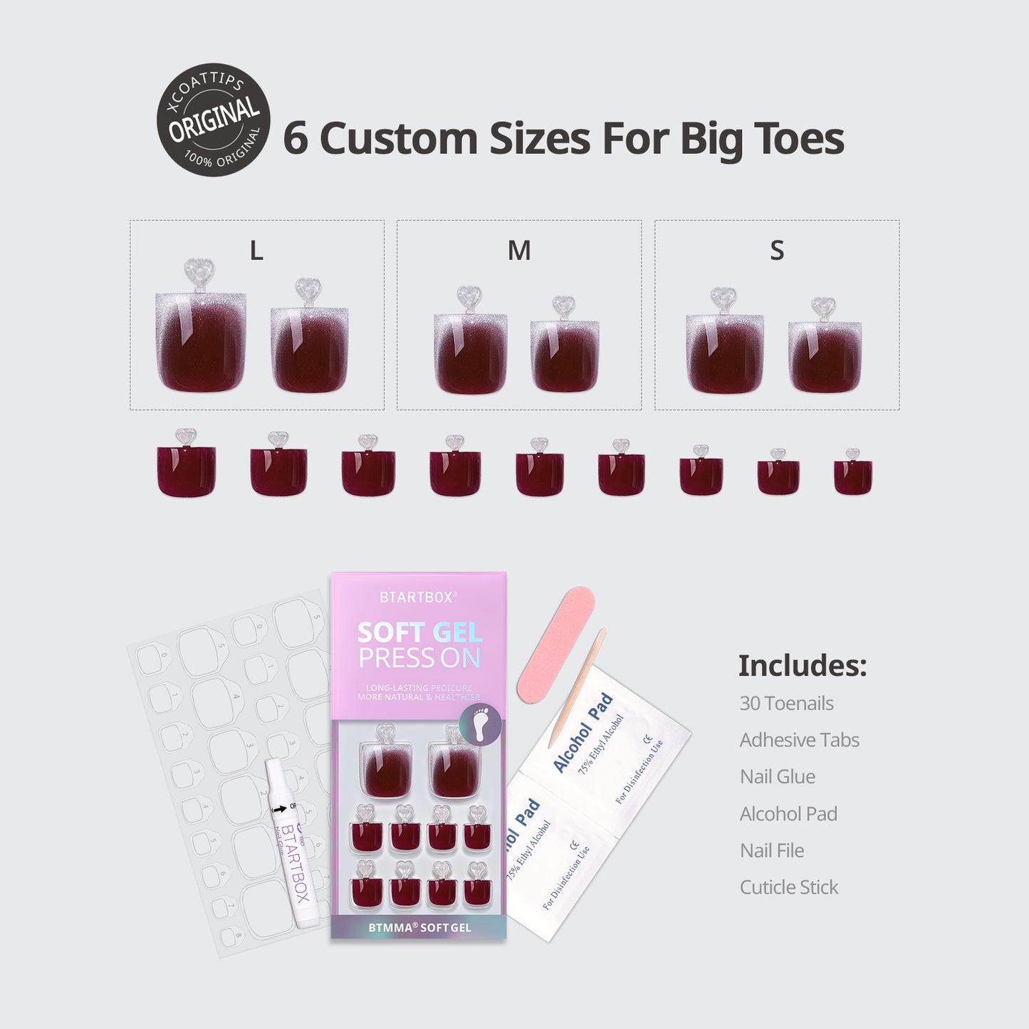 Crimson Chaos Square - Press On Toe Nail