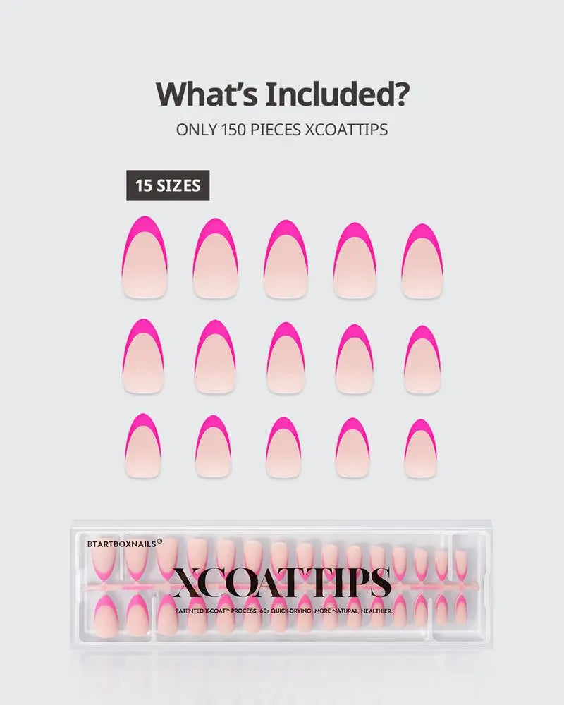 XCOATTIPS® French - Medium Almond Brighter Pastel Tips