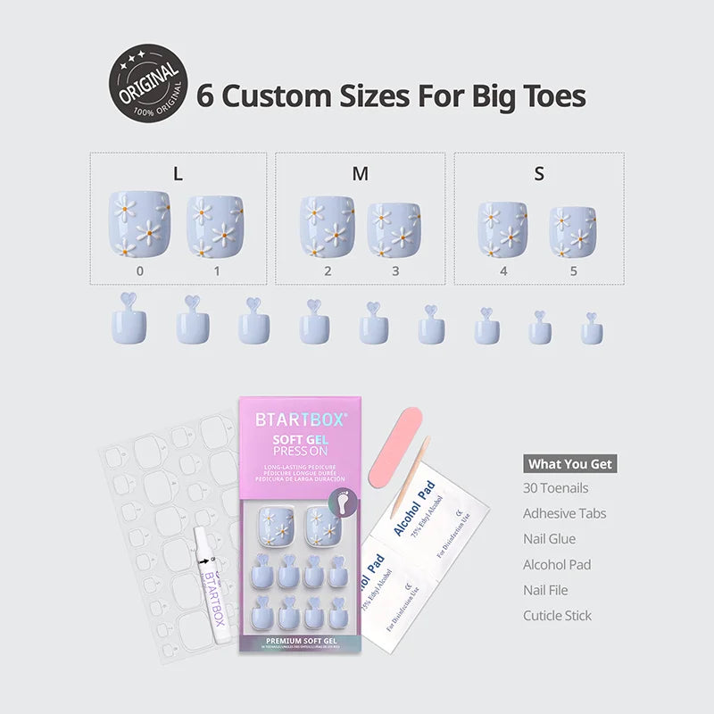 Porch Sky Square - Press On Toe Nail