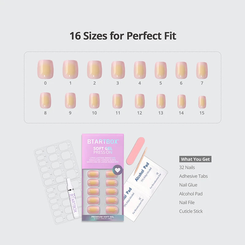 Twilight Ease Squoval Nails - Soft Gel Press On