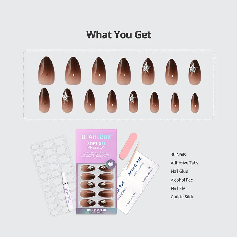 Starry Spice Almond Nails - Soft Gel Press On