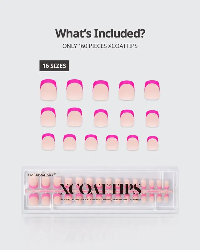 XCOATTIPS® French - Extra Short Square Brighter Pastel Tips