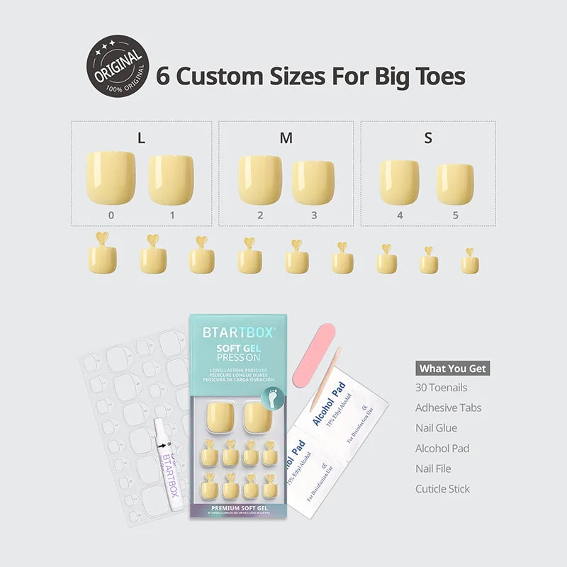 Easy Walk Square - Press On Toe Nail