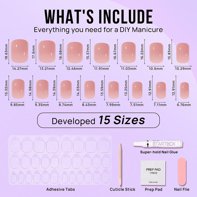 Cinnamon Square Nails - Soft Gel Press On