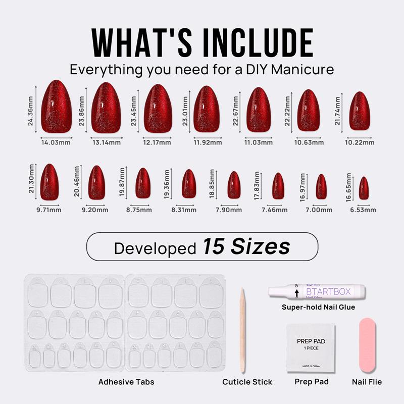 Mystic Ruby Almond Nails - Soft Gel Press On