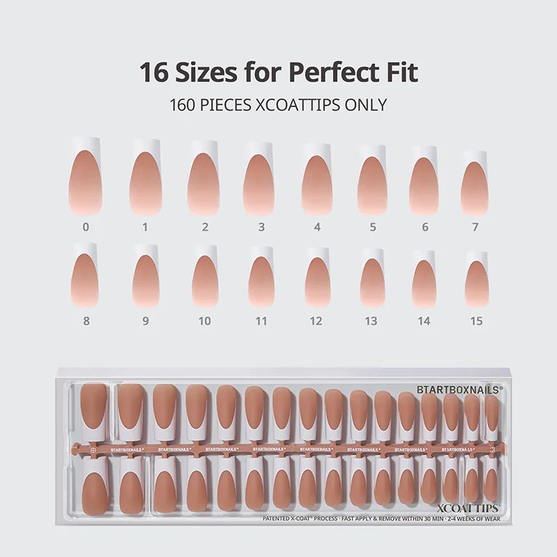 XCOATTIPS® French - Extra Long Square White Tips