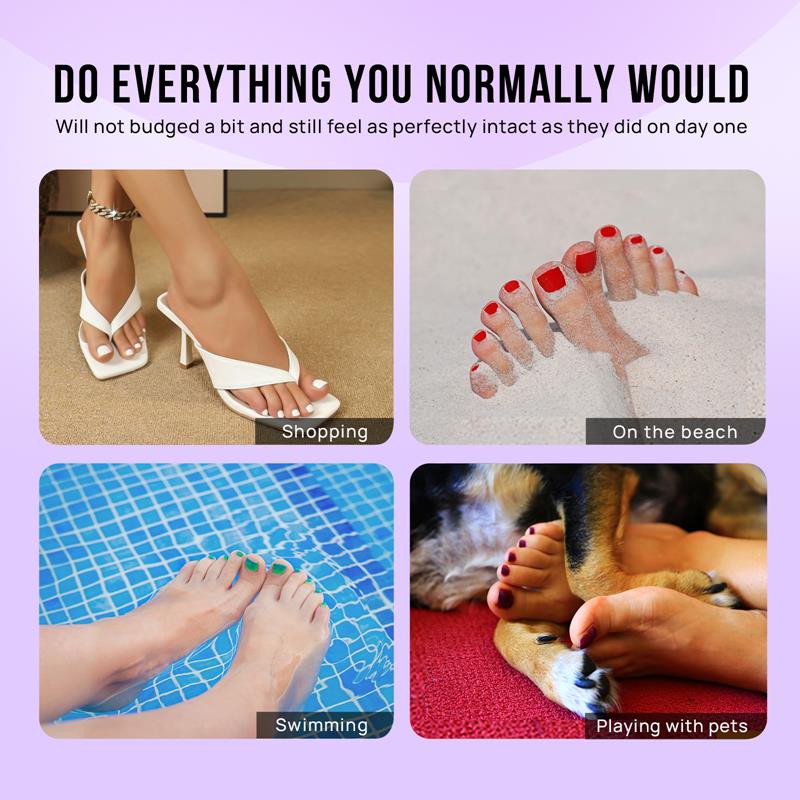 Nude Ombré Baby Boomer Short Squoval - Press On Toe Nail